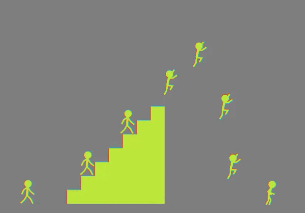 дети прыгают с лестницы