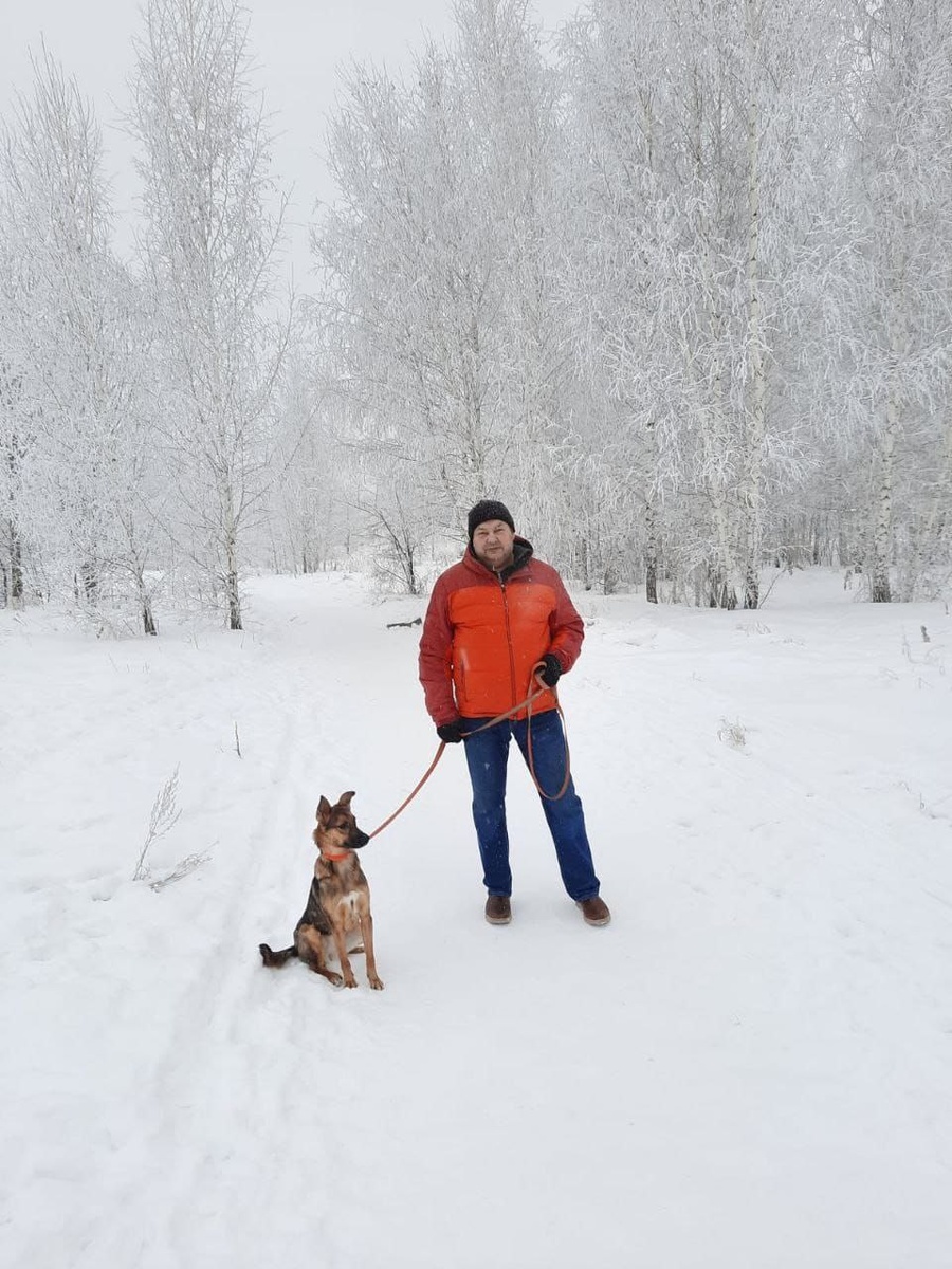 Аска с родителями Александра тоже обожает гулять.