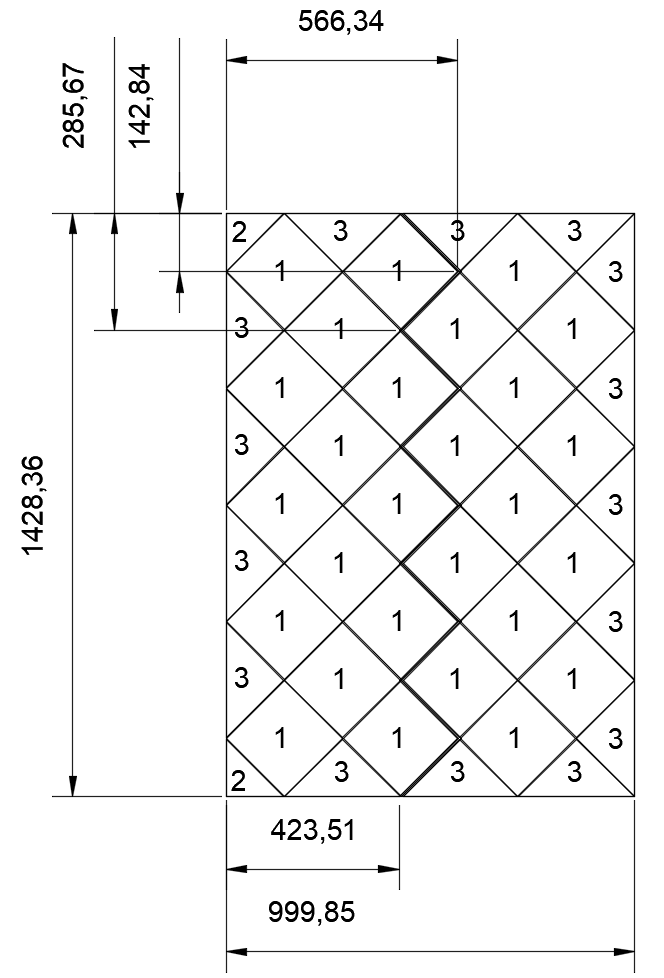 Плитка расположена в виде ромбов