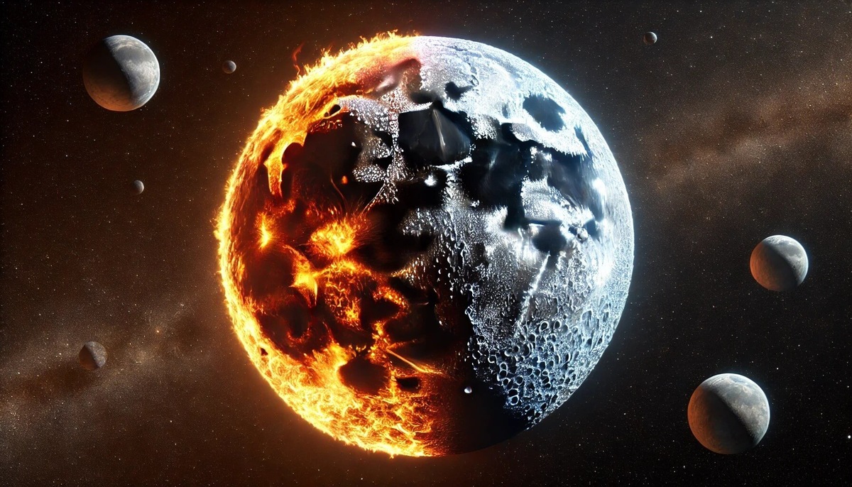    Несмотря на то, что Луна и Земля почти одинаково отдалены от Солнца, температура на них разная