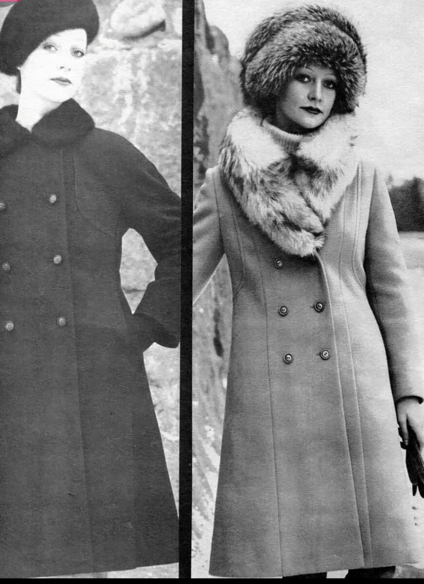 Двубортные зимние советские пальто