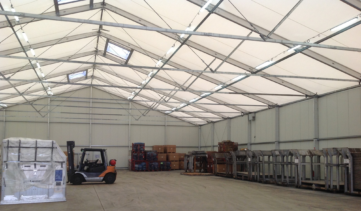 Тентовый ангар Air Area 20х50 с ПВХ крышей и стенами из сэндвич панелей