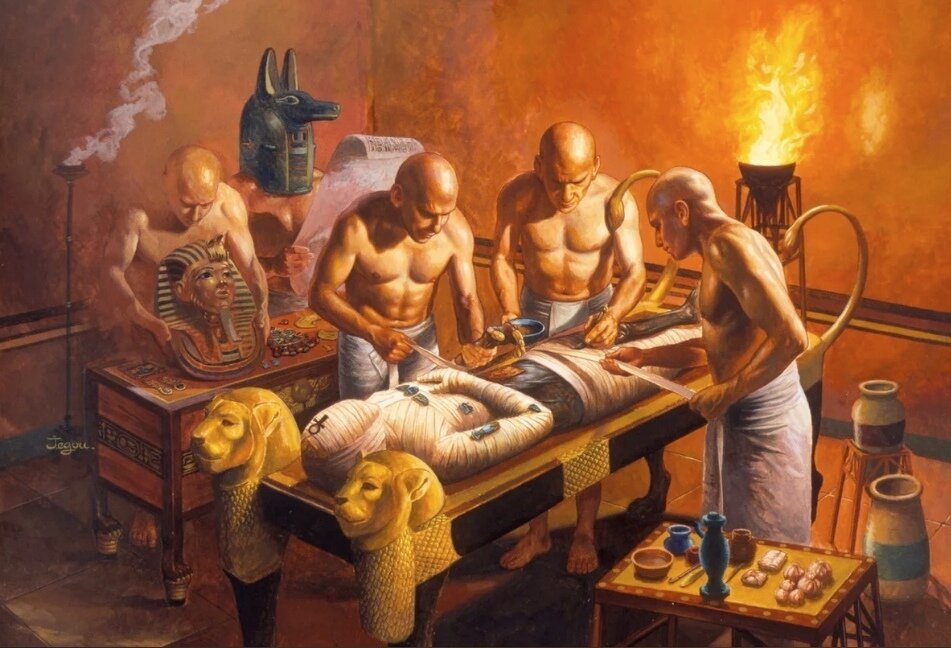 Процесс мумификации в Древнем Египте.