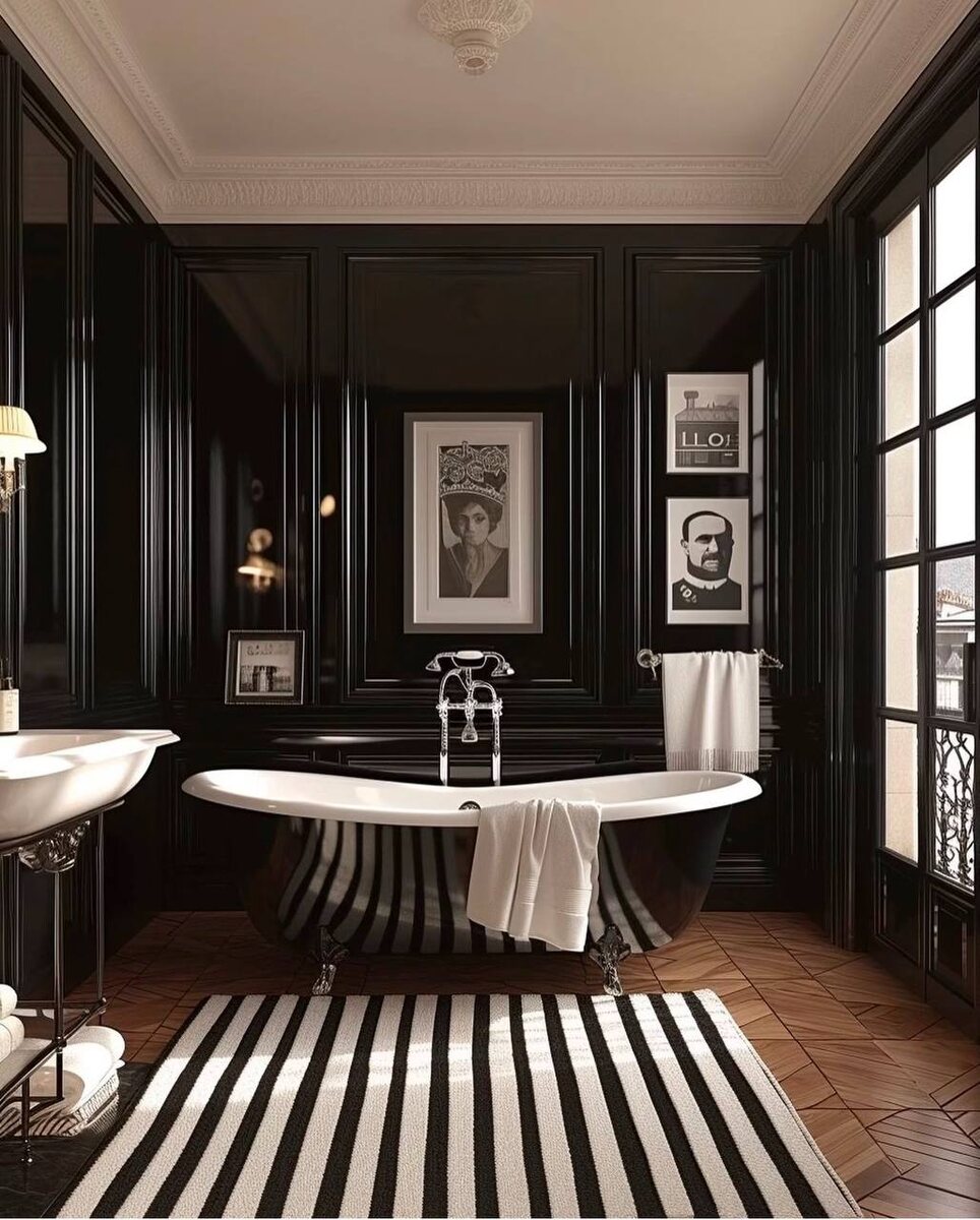 Интерьер в черном цвете создал искусственный интеллект дизайнером Vinh Phung