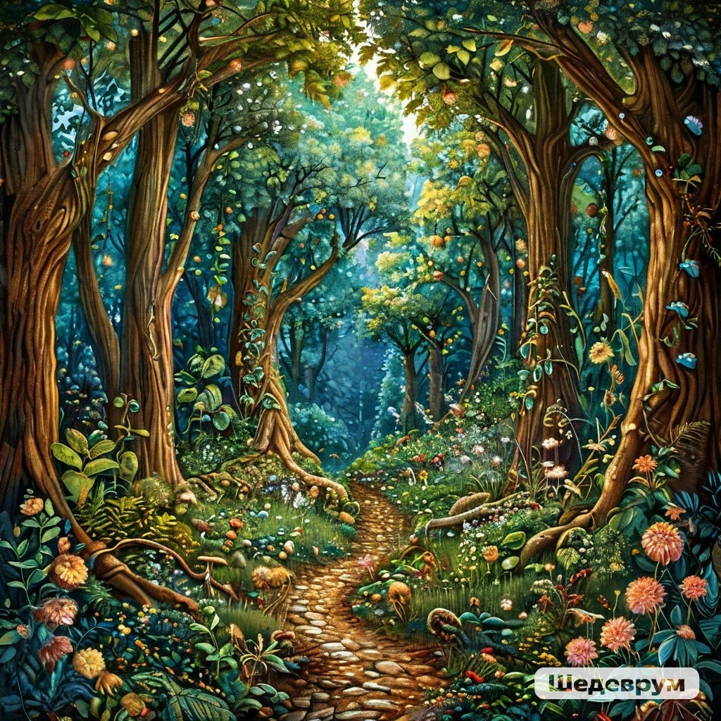 Создано с помощью Шедеврум. ВОЛШЕБНЫЙ ЛЕС 