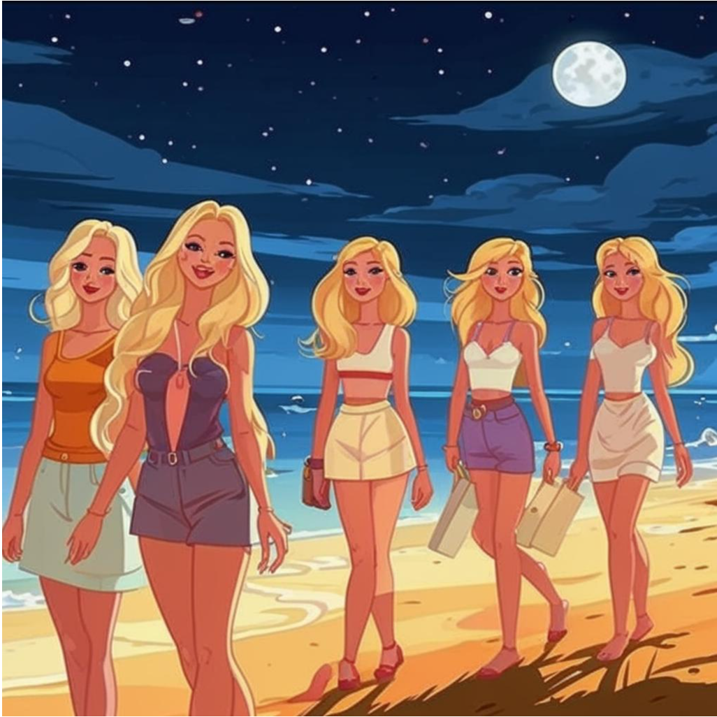 Позади идёт толпа томных девиц, мечтающих познакомиться с Тарки Хэмом.