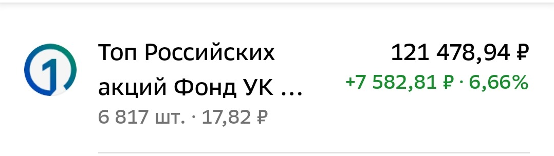 Фото брокерского счёта.