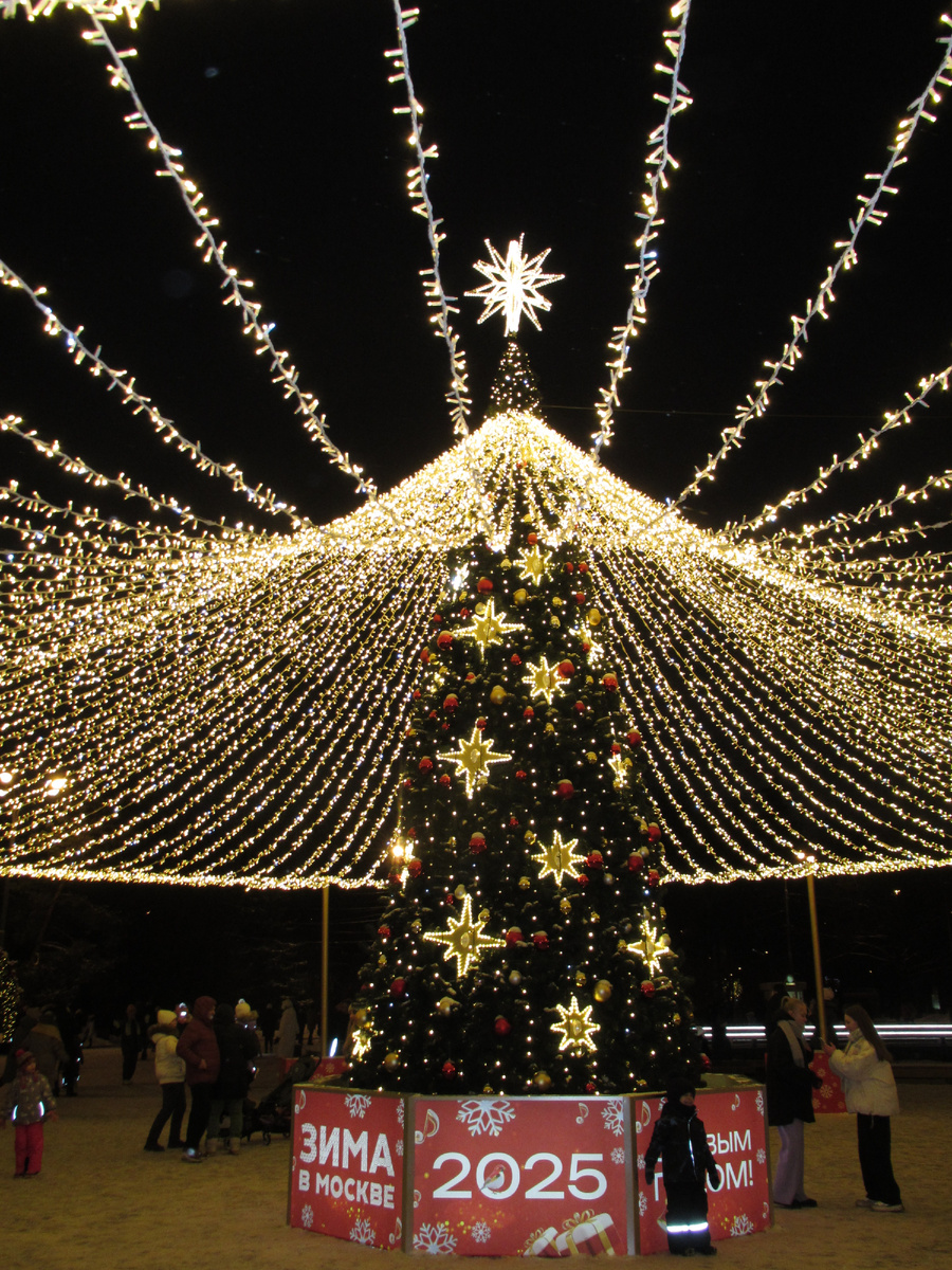 Новогодняя ёлка под шатром в парке Сокольники