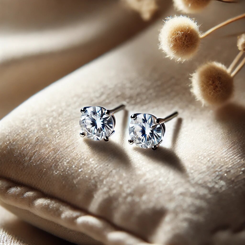 Серьги-гвоздики с бриллиантами