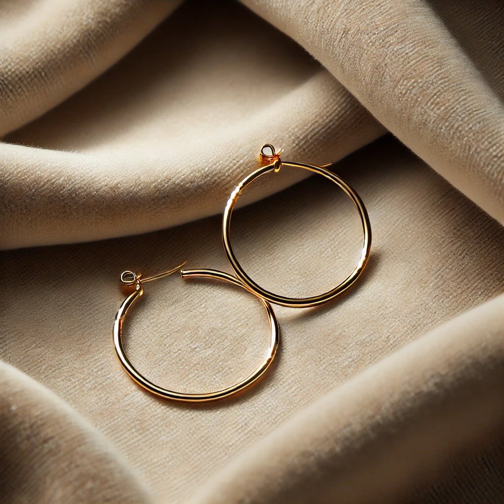 Тонкие золотые серьги-кольца