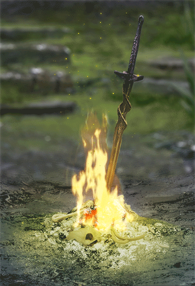 Костер Сохранения Душ и Возрождения в игре Dark Souls. Портал в Храм Огня