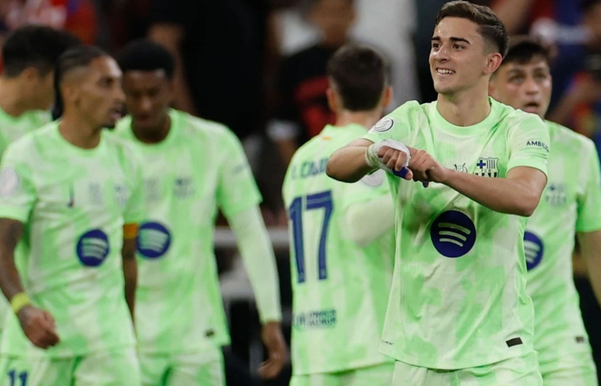 Гави отпраздновал гол в стиле Дани Ольмо. Фото: соцсети