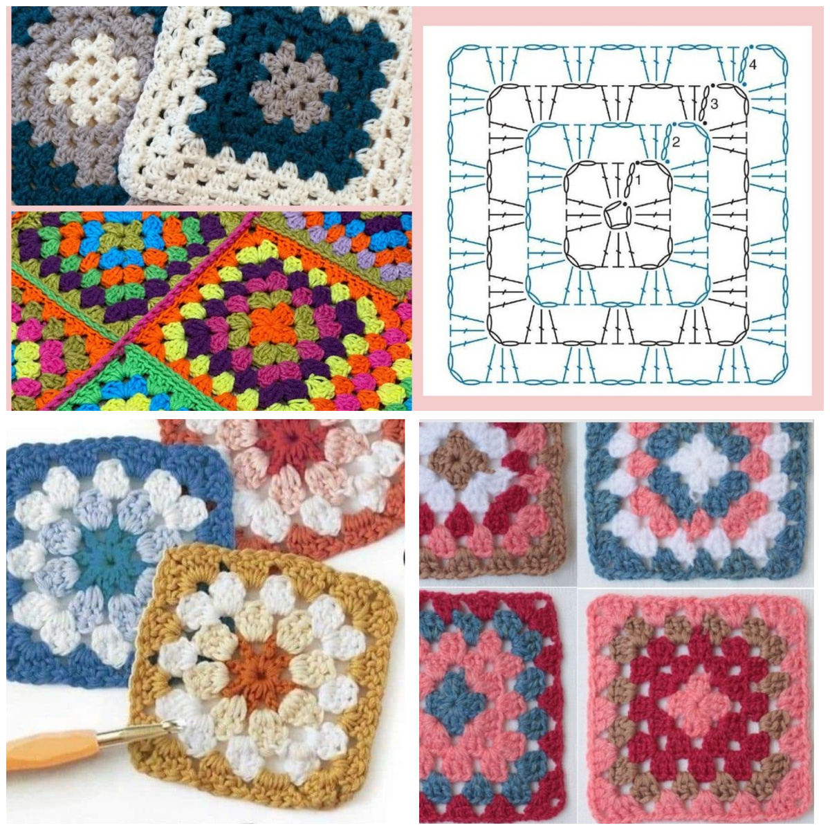 Пример мотивов бабушкин квадрат