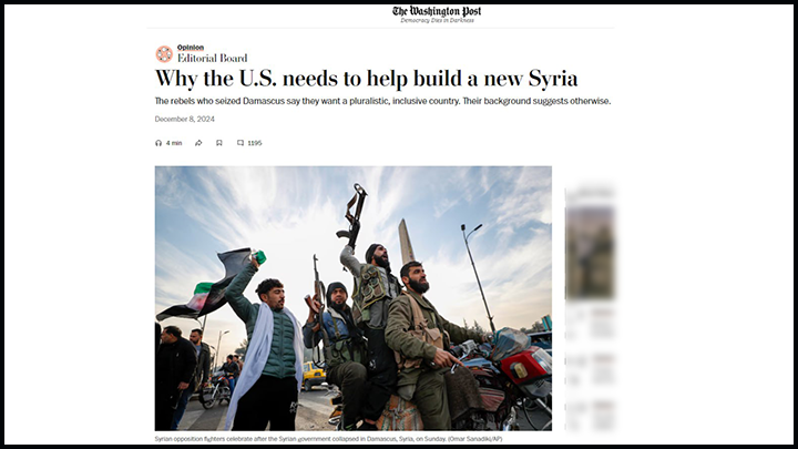    The Washington Post. Сирийцы ещё не знают, что их ждёт хаос.