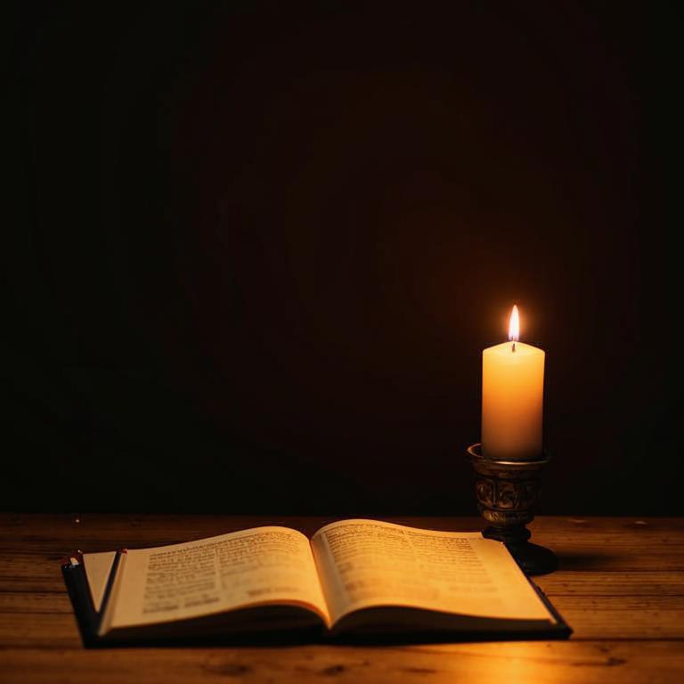 Открытая книга при свече