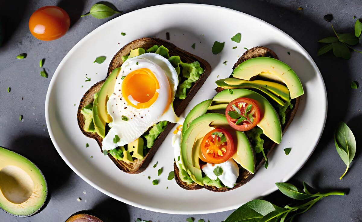 Тост с авокадо и яйцом пашот 
