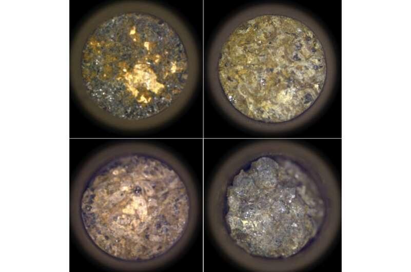 Коллекция образцов марсианского грунта, собранная марсоходом Perseverance.