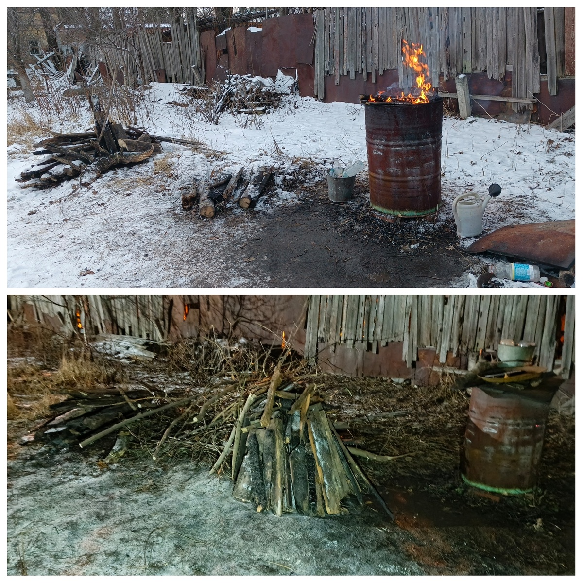 Это уже распиленное и деревья почти сожжены 