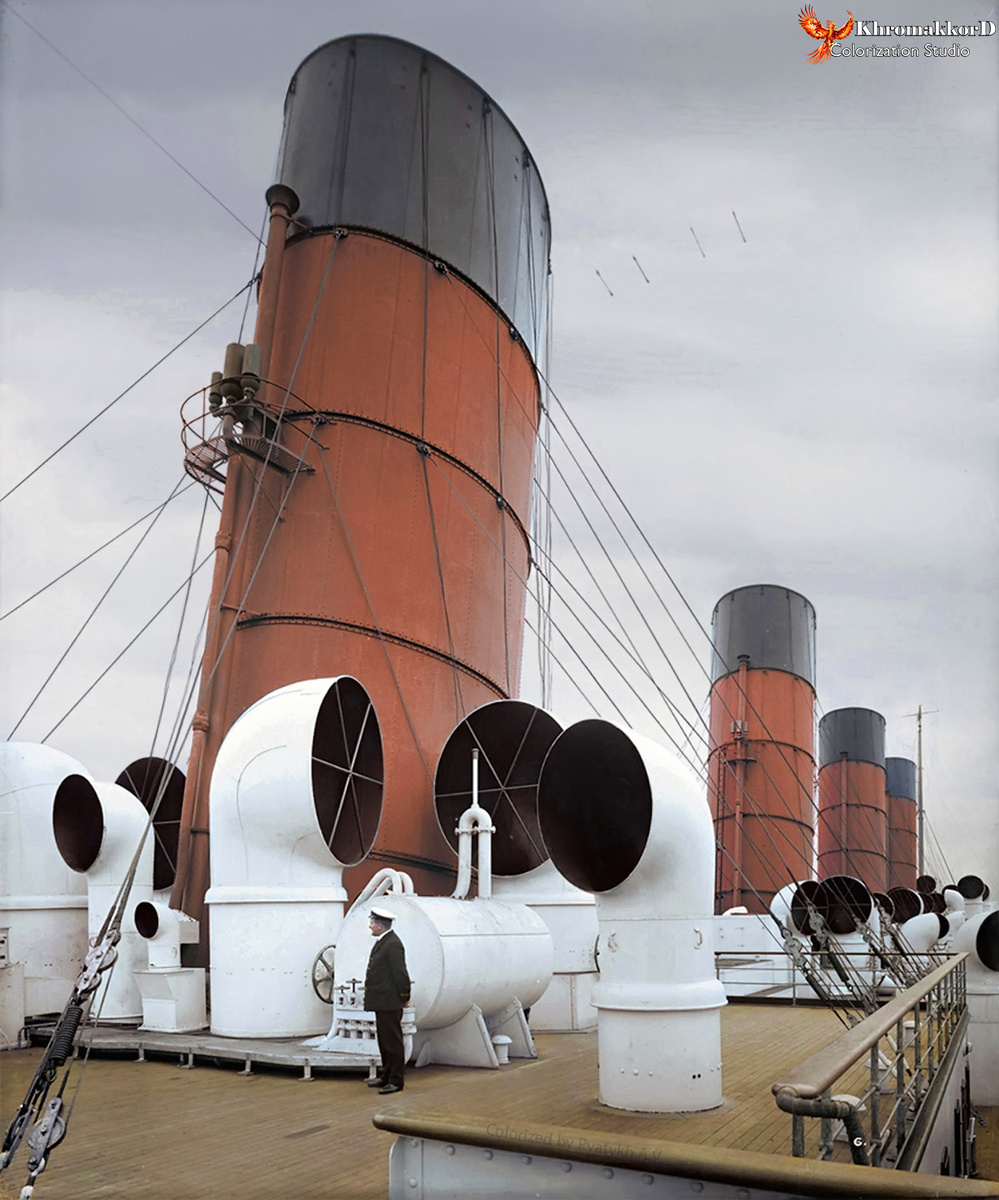 Трубы лайнера "Аквитания". 1914 год