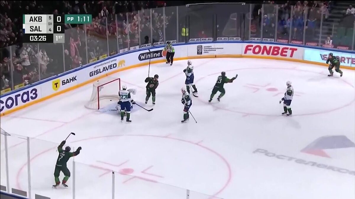    ХК «Салават Юлаев» уступил казанскому «Ак Барсу» со счетом 5:1