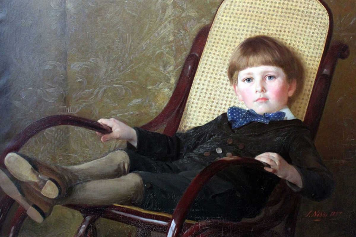 Портрет Эрвина Нёббе в виде мальчика (1887 год), написанный его отцом, Якобом Нёббе.