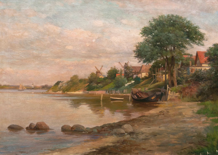 Картина "На берегу Экенсунда" (1885 год). Якоб Нёббе