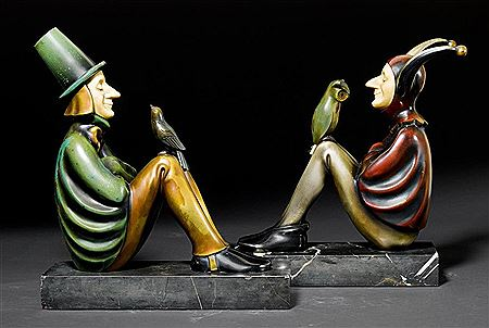 Статуэтки «Придворный шут и фокусник», автор Ролан Пэрис. Источник: askart.com