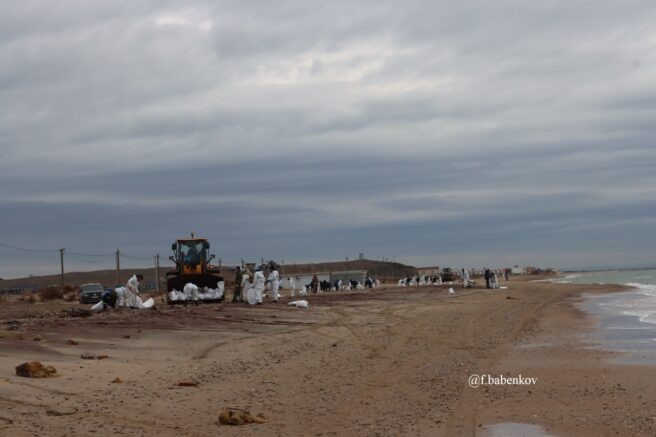    Берег моря в Темрюкском районе / t.me/FedorBabenkov