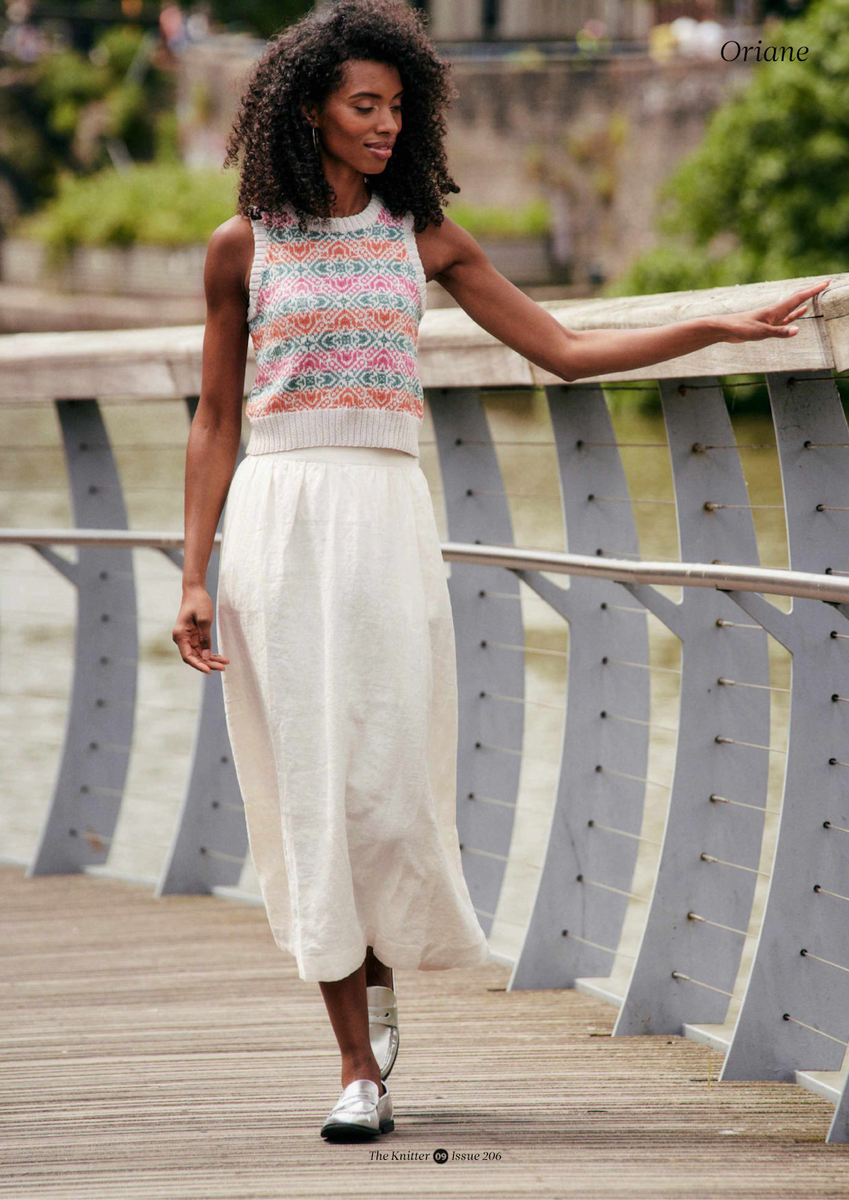 Красивый топ спицами с жаккардом