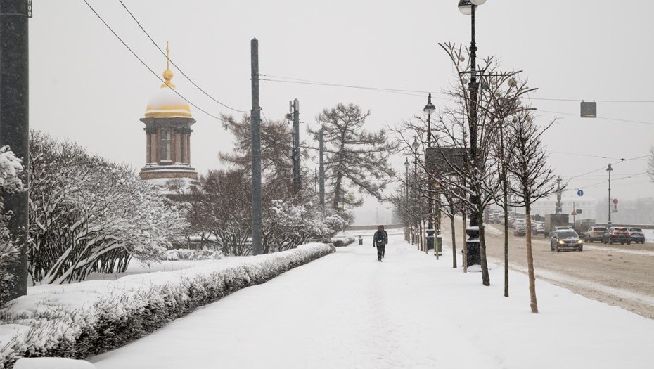    Снегопад в центре Санкт-Петербурга. Автор фото: Тихонов Михаил