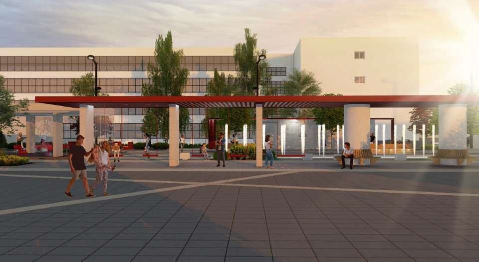    Власти Россоши ищут подрядчика на завершение работ по благоустройству центральной площади рендер