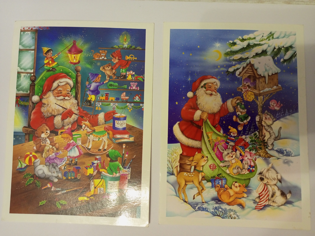 Открытки с Санта Клаусом. 
