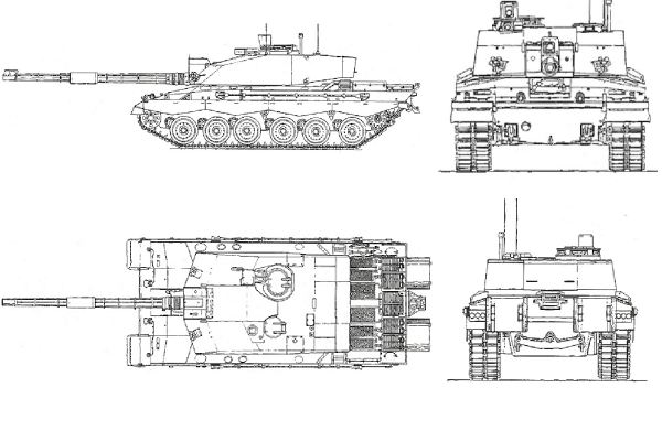 Чертежи ОБТ Challenger 2. Фотография в свободном доступе.