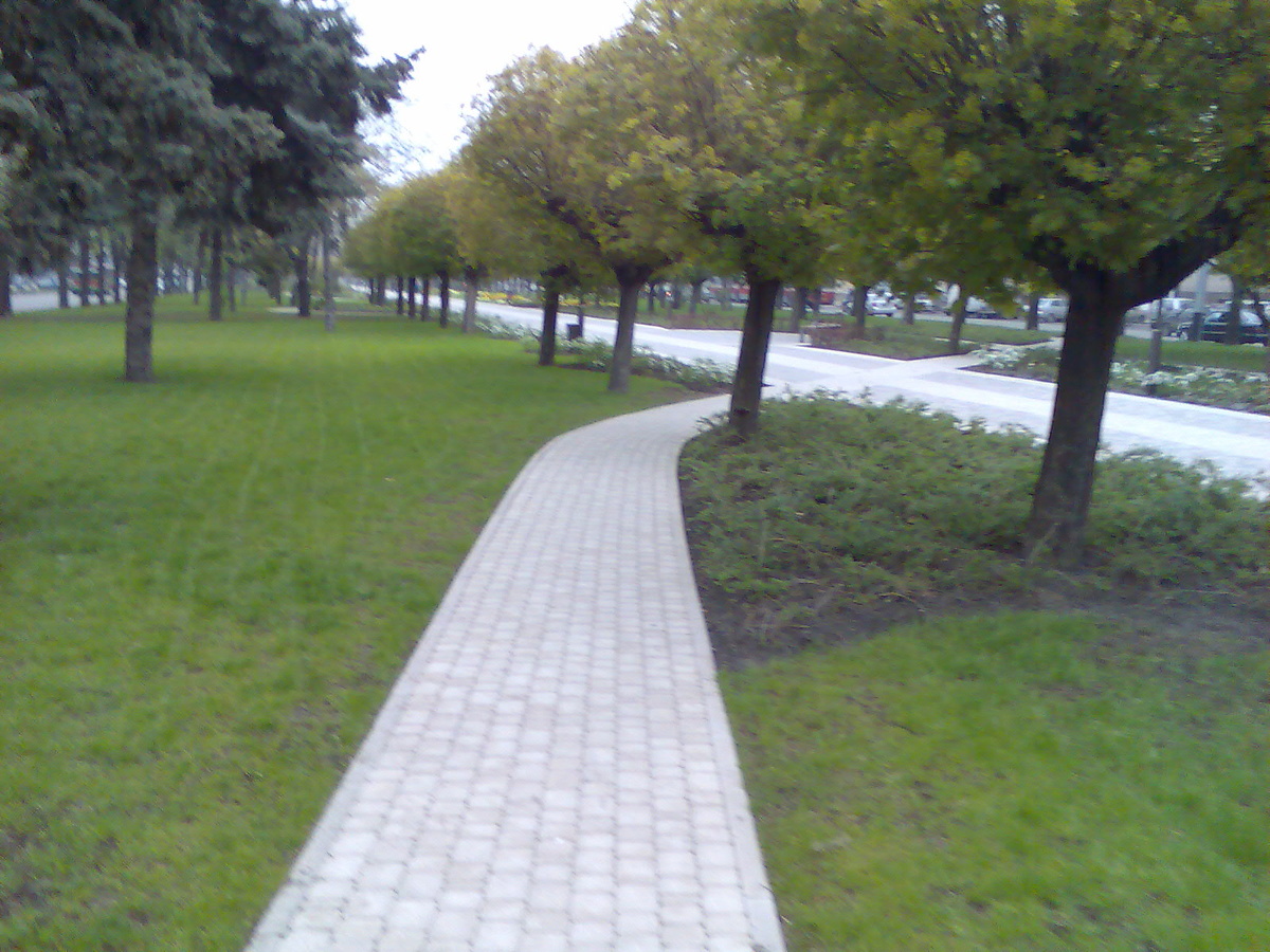 Бульвар на Красной. Днем пусто. 