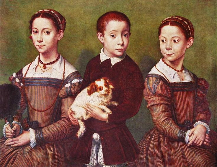 ""Дети с собакой, худ. Софонисба Ангвиссола