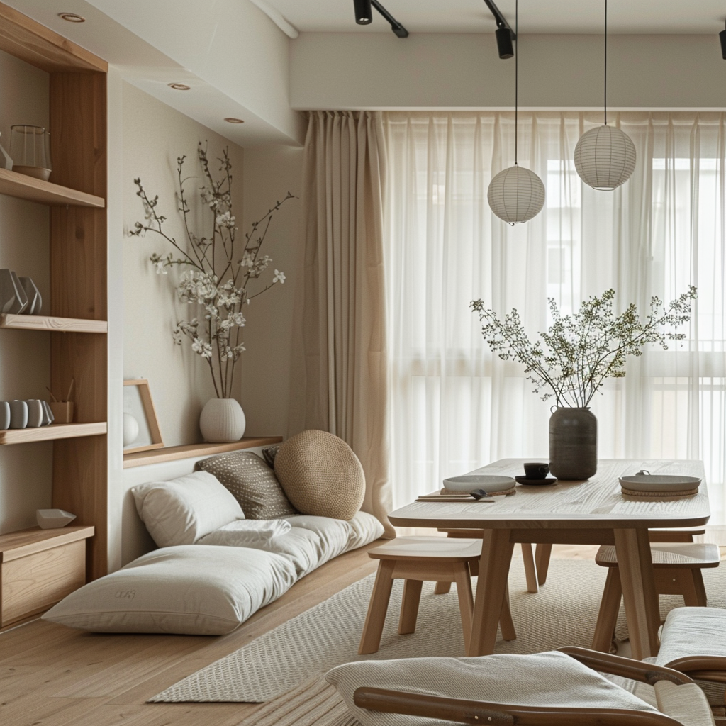 Интерьер в стиле Japandi создал искусственный интеллект