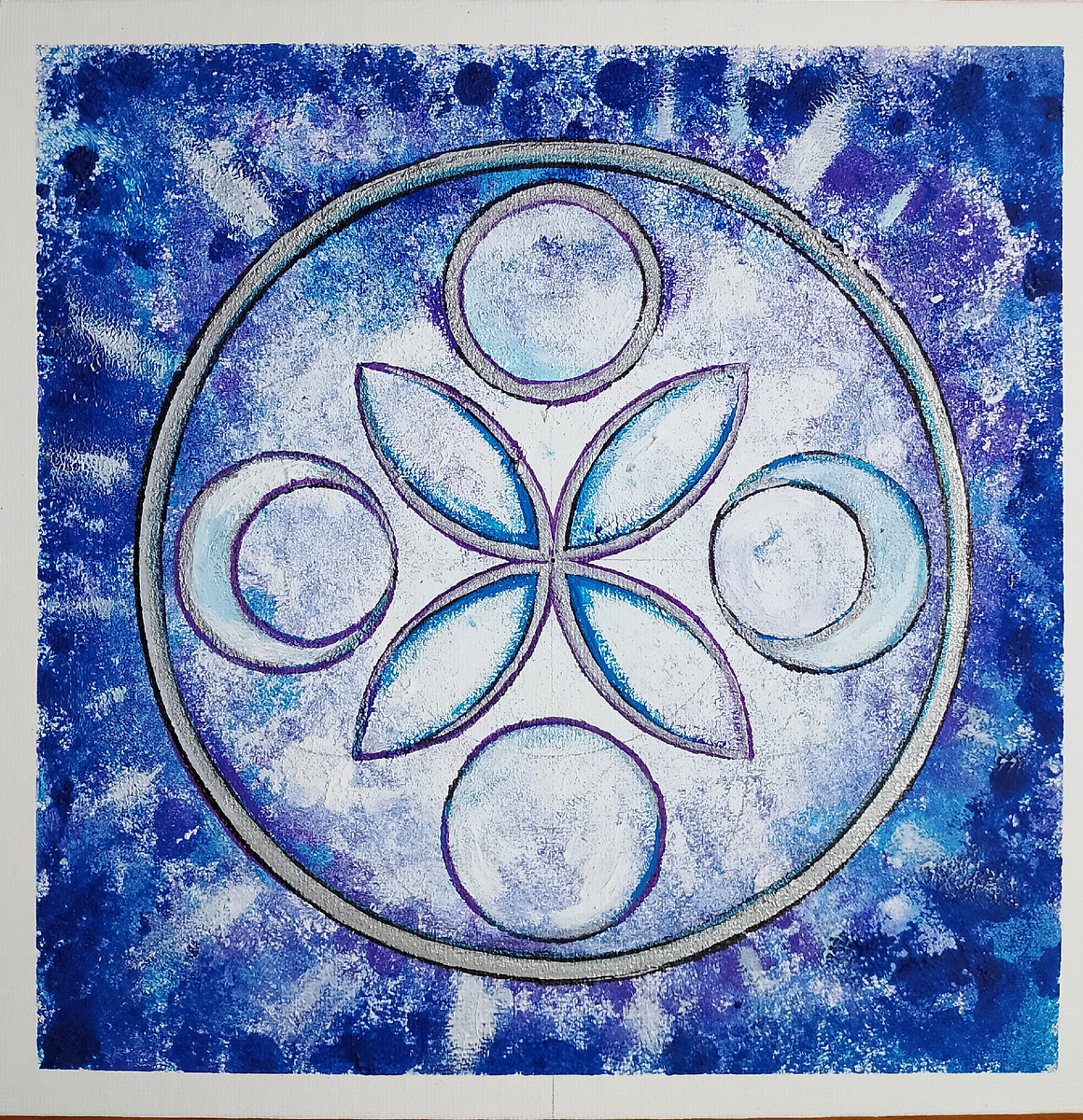 Символ Луна. Холст на картоне, акрил. 