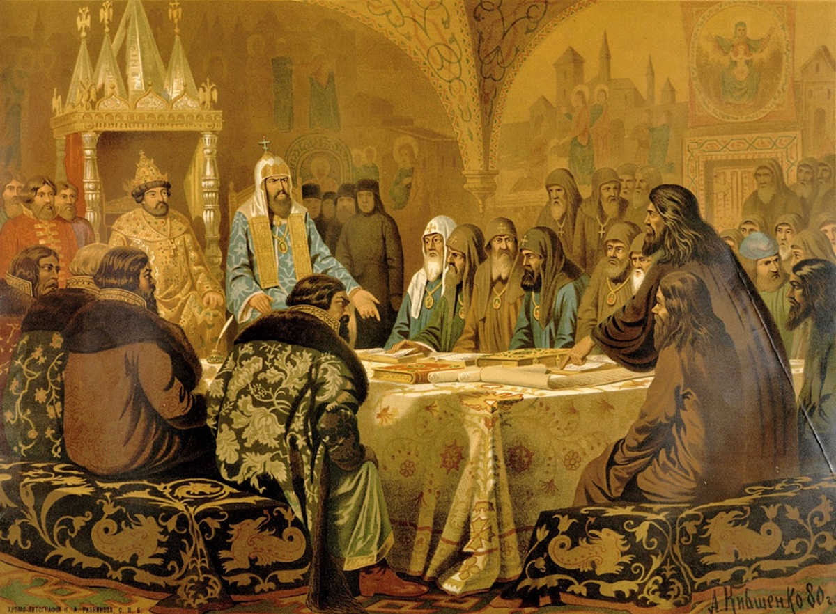 Патриарх Никон предлагает новые богослужебные книги. Начало раскола 1654 года.
