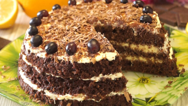 Шоколадный торт, который я готовлю за 15 минут вместе с выпечкой. Дозировка ЛОЖКАМИ, а не граммами.