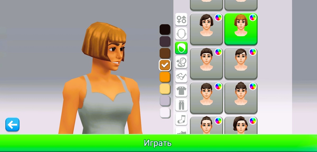 Начальный редактор создания персонажа