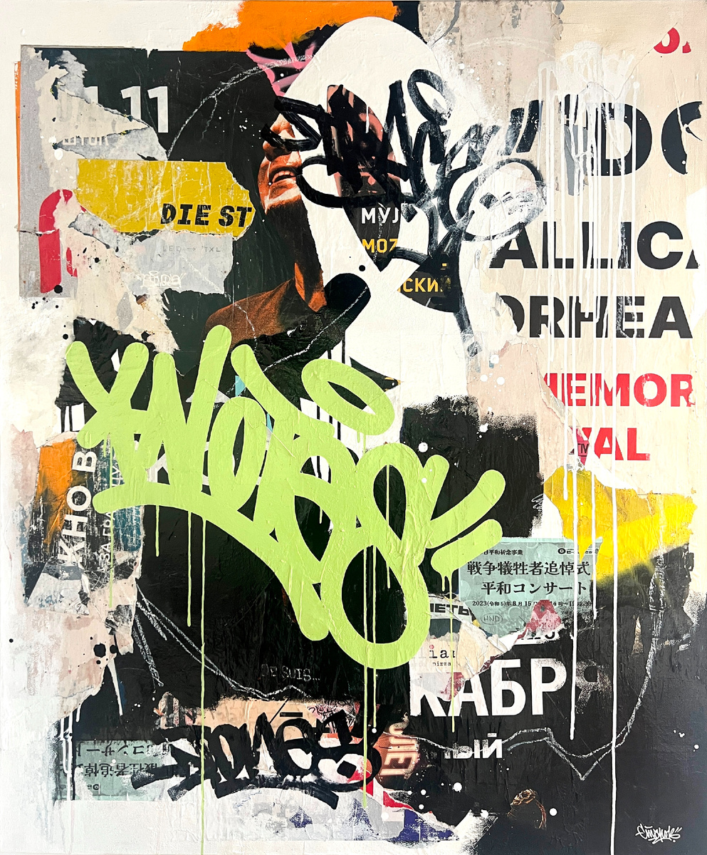 Notes & tones, 100x120, коллаж, акрил, aэрозоль, лак. Постеры из: Санкт-Петербург, Париж,Токио, Берлин