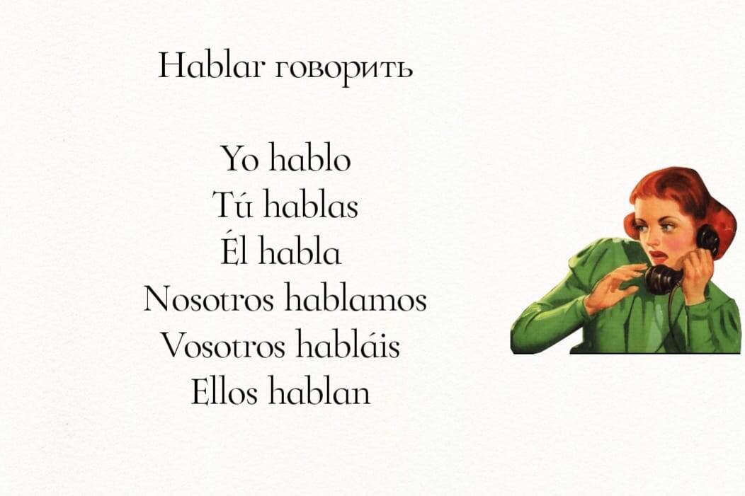 Глаголы первого спряжения в испанском языке