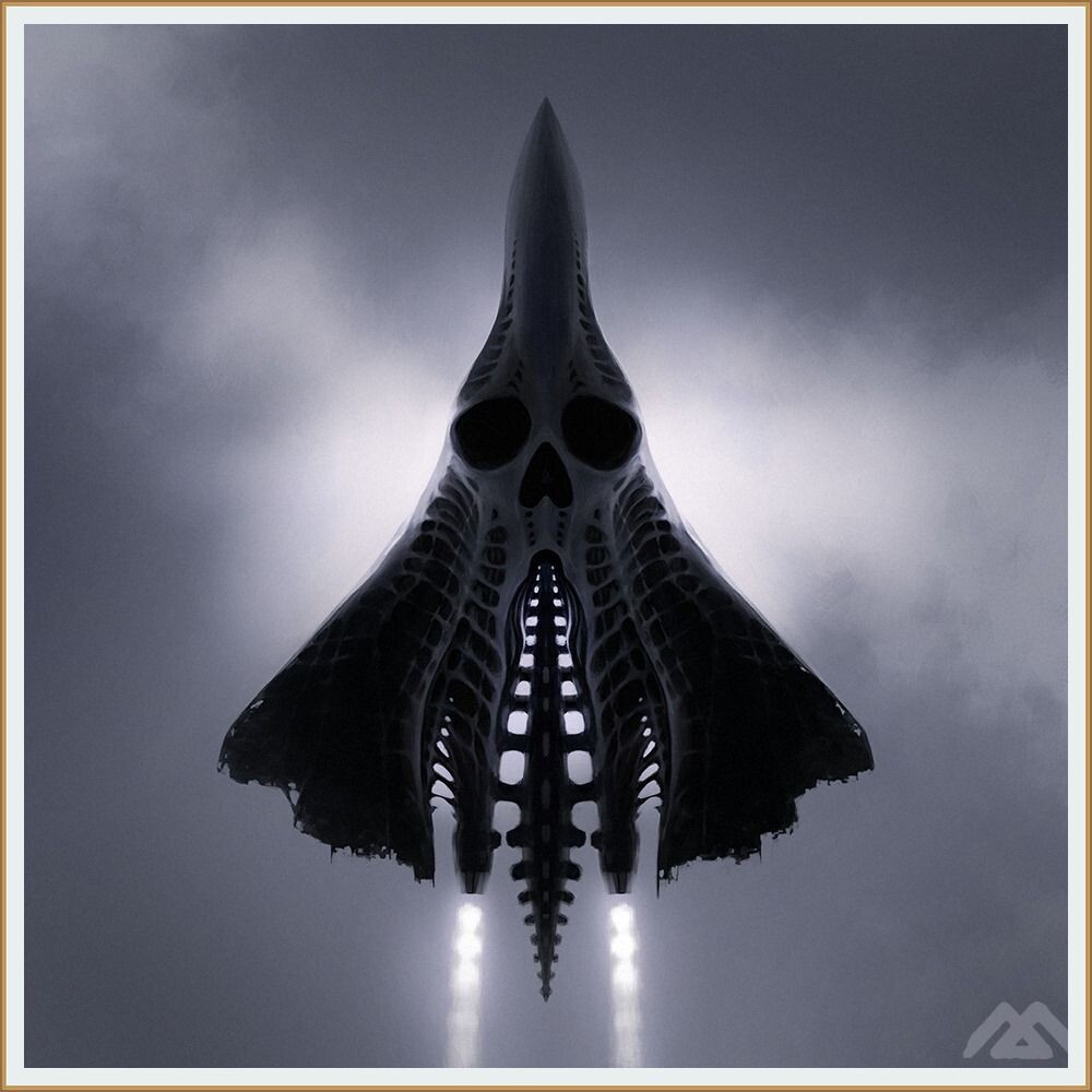 АРТ КОНЦЕПТ- ХУДОЖНИКА АЛЕКСЕЯ АНДРЕЕВА /   Alex Andree ПОД НАЗВАНИЕМ " ЧЕРНЫЙ ИСТРЕБИТЕЛЬ " ИЗ СЕРИИ " МЕТРОНОМИКОН "