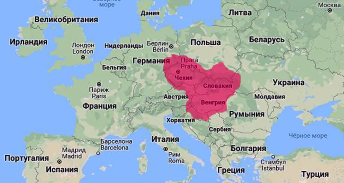 Великая Моравия в переносе на современную карту. Источник: Яндекс. Картинки.