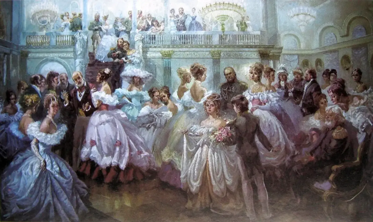 "Бал горных офицеров в Дворянском собрании Барнаула" второй половины XIX века.Алексей Алексеевич Дрилев 1856 год