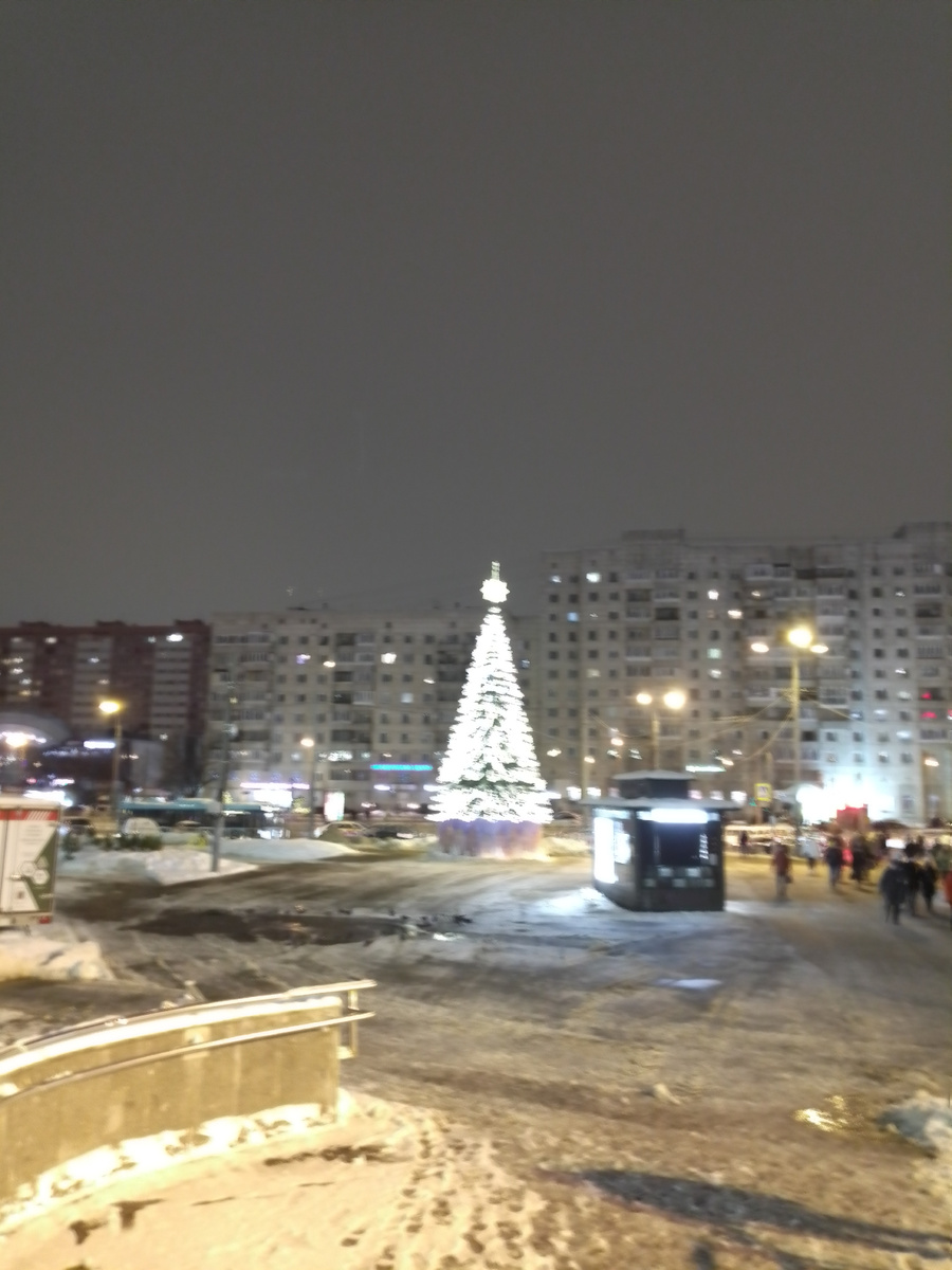 Ёлка у станции метро "Озерки". 