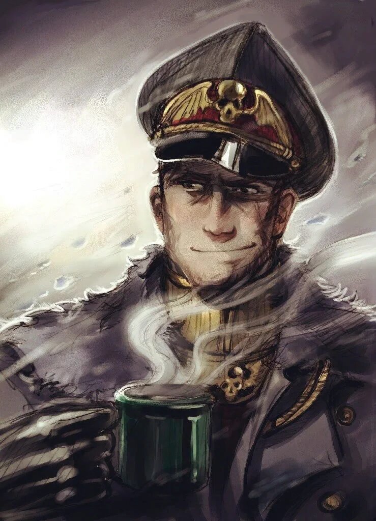 Комиссар расслабляется за чаем...