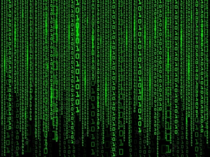 Да-да, это самое клише с зелёными циферками и буковками)