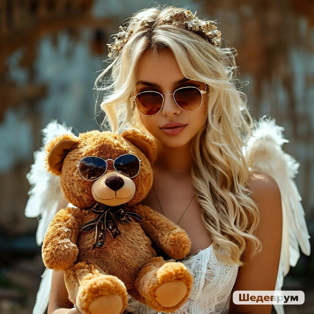 Создано с помощью Шедеврум. ЭТО МЫ С ПЛЮШИКОМ.