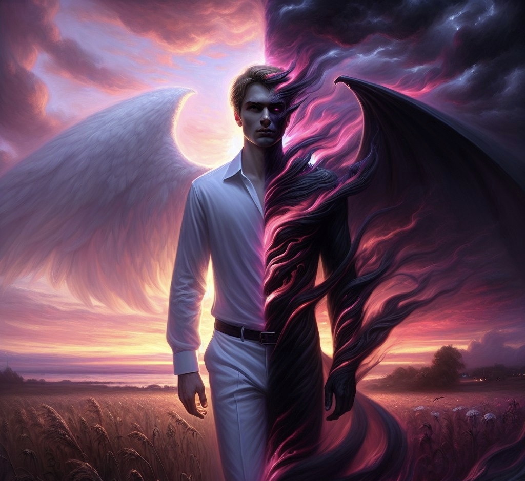 Когда ты все знаешь и читаешь всех (Демон), но остаёшься тем, кто не даёт видеть все плохое, что  происходит на самом деле (Ангел).